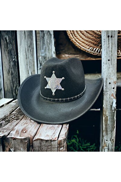 Kuzey 23 КВІТНЯ ШЛЯПКА ДЛЯ ВИСТУПУ VIP ЧОРНА КОВБОЙСЬКА ШЛЯПКА 38 СМ ВЕЛИКИЙ ...