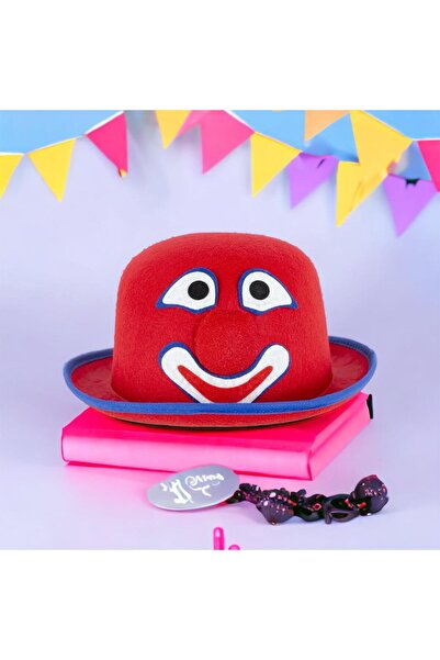 Kuzey 23 КВІТНЯ КАПЕЛЮХ ДЛЯ ВИСТУПУ КАПЕЛЮХ З УСМІХНЕНИМ ОБЛИЧЧЯМ ЧЕРВОНИЙ КА...