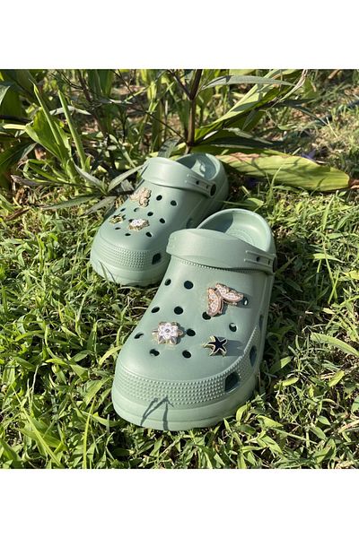 Hızlı Al GIRL'S BUTTERFLY STONE SANDALS CROS SLIPPERS