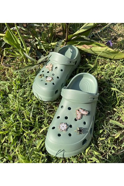 Hızlı Al GIRL'S BUTTERFLY STONE SANDALS CROS SLIPPERS