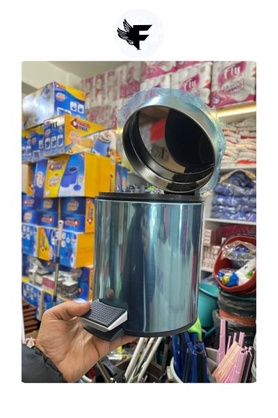 FİGANLAR 1St Quality Toilet Bathroom Balcony Kitchen 3 Litres Stainless Steel Pedal Dustbin Garbage Can