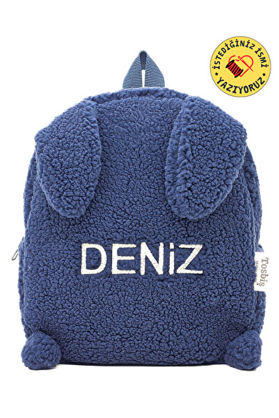 Tosbiş [ Kişiye Özel Isimli ] Tavşan Lacivertt 0-8 Yaş Çocuk Sırt Çantası, Anaokulu-kreş Çantası