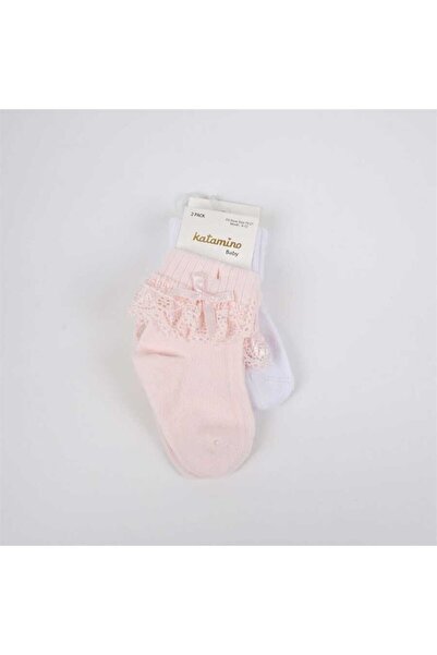 Katamino K44024 Amy Șosete pentru bebeluși, pachet de 2, cu accesorii, pudră