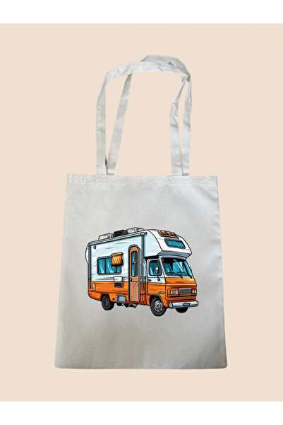 lili hediyelik Υφασμάτινη τσάντα με θέμα το τροχόσπιτο - Γυναικεία τσάντα ώμο...