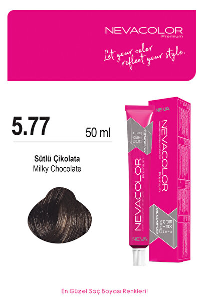 Nevacolor Premium 5.77 SÜTLÜ ÇİKOLATA Kalıcı Krem Saç Boyası 50ml