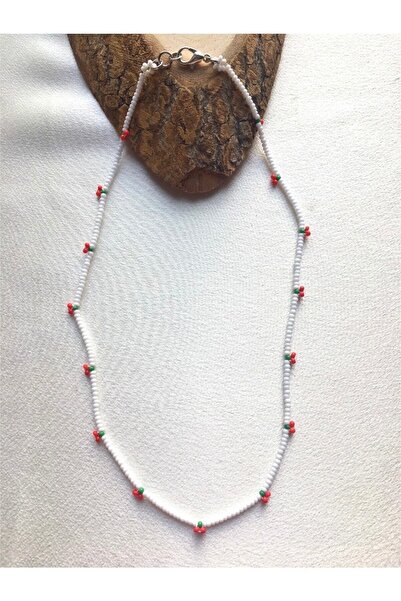 Handmade Minimal Boncuk Kiraz Kolye