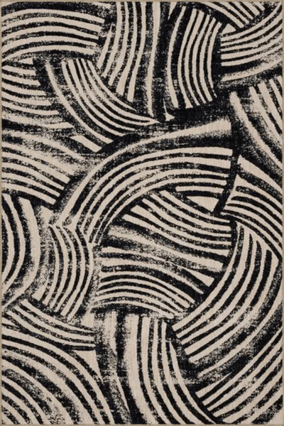 Rugs Modern Halı Siyah Bej Temalı Karma Geometrik Desenli Kreatif Modern Deko...