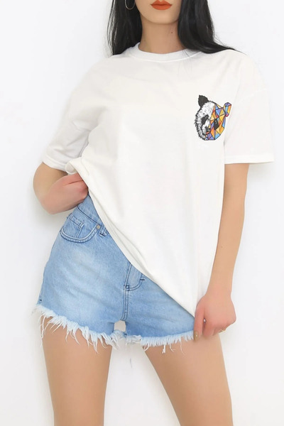 oneagılyazı تي شيرت مطبوع باندا كبير الحجم للجنسين