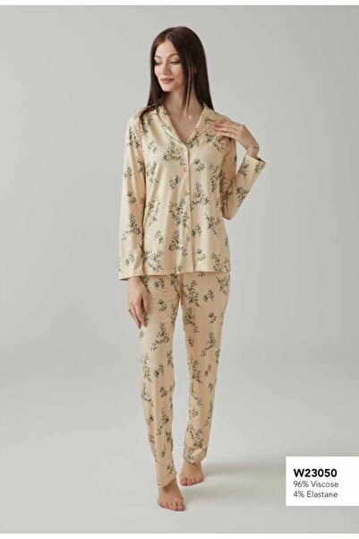 İpek Set de pijamale cu mânecă lungă cu nasturi în față