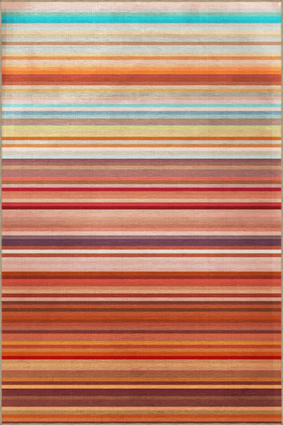Rugs Modern Halı Karışık Renkli Düz Çizgili Desenli Dokuma Taban Halı 4209