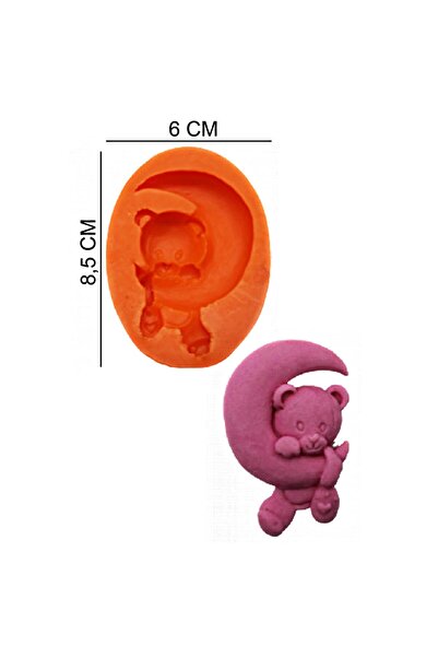 Butedo Ay ve Ayıcık Silikon Şeker Hamuru, Sabun, Mum Kalıp