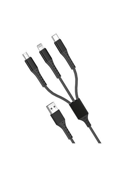 Gnp 3in1 120cm Dayanıklı Usb Şarj Kablosu (lightning ,type-c , Micro )