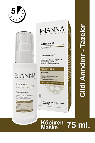 Bianna Purifying Foaming Mask in 5 Minutes| Ginseng 75 ml