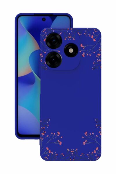 realme C53 Blue Color Silicone Case with Print and Camera Protection