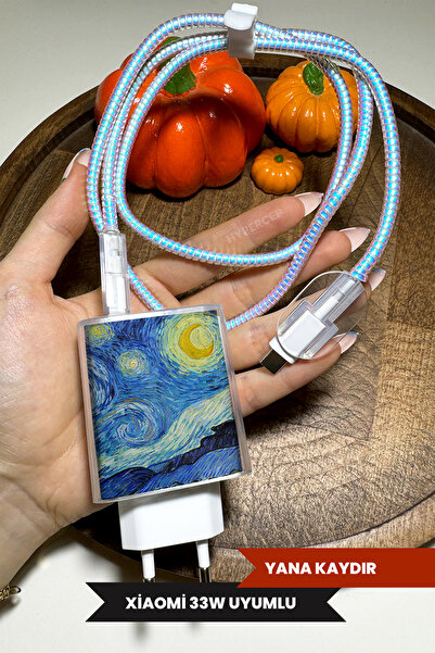 WANNA PROTECT Xiaomi 33w Uyumlu Şeffaf Şarj Başlığı Adaptörü Koruma Kablo Kor...