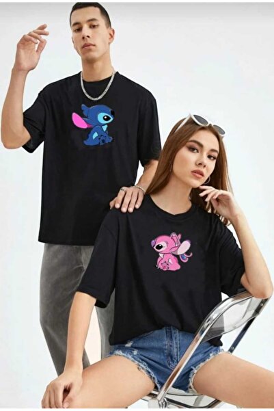 PERISENSE Tricou Dear Unisex Femei Bărbați - Imprimare Stitch Angel, Croială ...