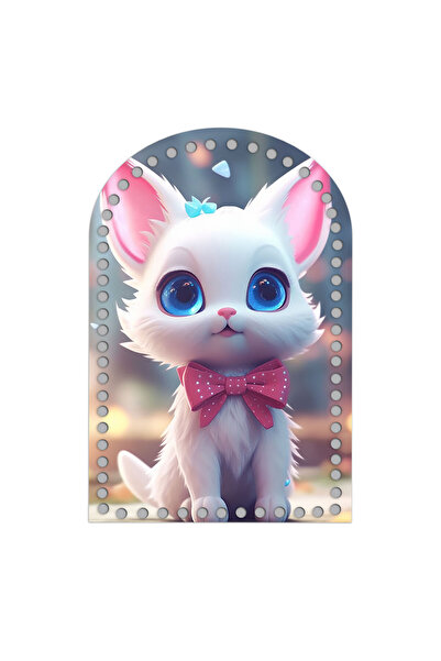 GRAFİLLİ DESİGN Kedi Baskılı 1 adet - 1 adet Baskısız 2 Adet Sırt Çantası Pla...