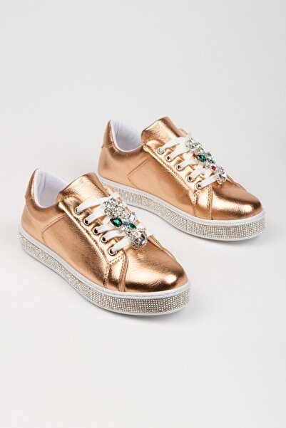 DARUGA Kadın Düz Topuklu Taş Detaylı Spor Ayakkabı