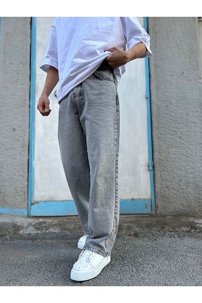 XPUPPET Γκρι λείανση Extra Loose Baggy Jean
