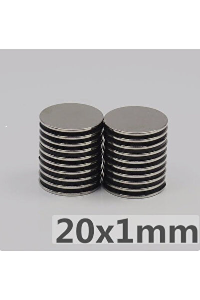 - 70 Adet 20x1mm - Çap 20mm X Kalınlık 1mm Neodymium Magnet