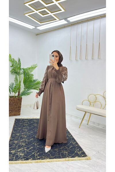 FIRSTESLEM Dubai Crepe Fabric Fastening Delicacy Very Stylish Women's Ferace