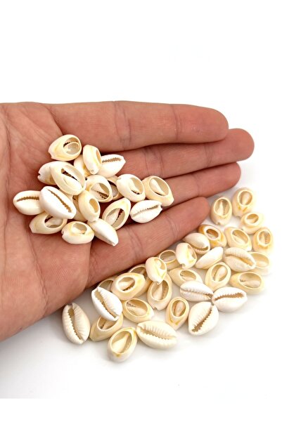 Selvi Konsept Doğal Deniz Kabuğu (Tazı Boncuğu) Takı Dekorasyon Boncuğu 10 mm 50 Adet