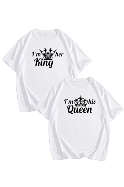 PERISENSE Unisex Femei Bărbați King Queen 1 Printed Lover Couple Combinație d...