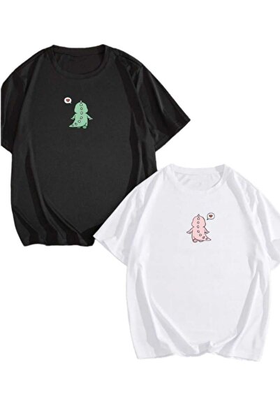 PERISENSE Unisex Femei Bărbați Dinasuar 4 Printed Lover Couple Combinație Tri...