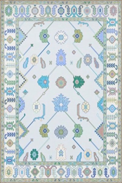 Rugs Modern Halı Covor decorativ și țesut geometric în culori albastru deschi...