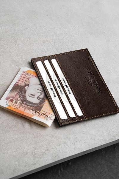 Frank Martin Original Boxed Unisex Slim Leather Thin Model Credit Card & Business Card Holder Card Holder Brown