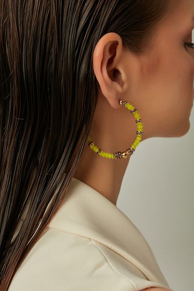 Mon Reve Mitos Yellow Hoop Earrings