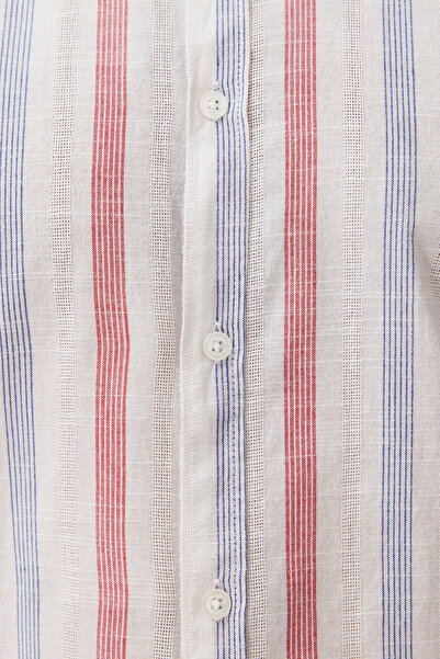 Trendyol Collection Nyári kék csíkos ing - TMNSS24GO00066