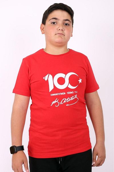Çiggo Kids Special Ataturk Signature Printed Cotton Unisex (girls-boys) Children's T-shirt/t-shirt 5-13 Years