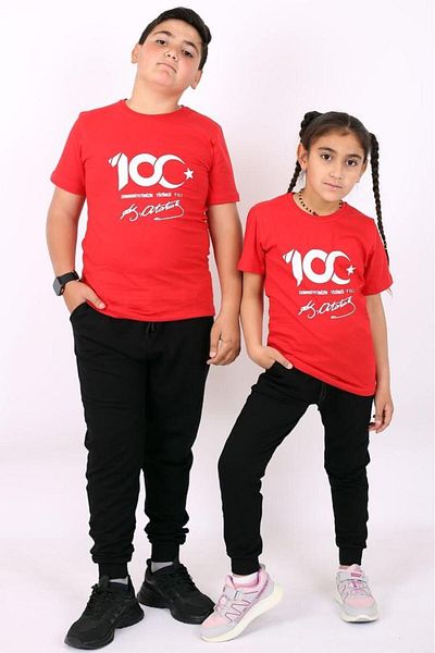 Çiggo Kids Special Ataturk Signature Printed Cotton Unisex (girls-boys) Children's T-shirt/t-shirt 5-13 Years