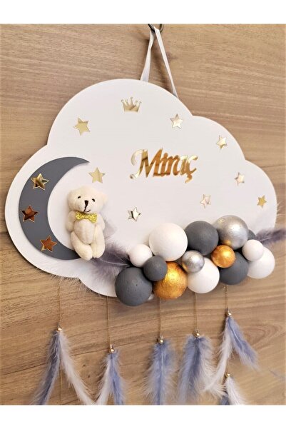 HD Different Kapı Süsü Ahşap Bulut Kapısüsü Bebek Odası Isimlik Strafor Toplu