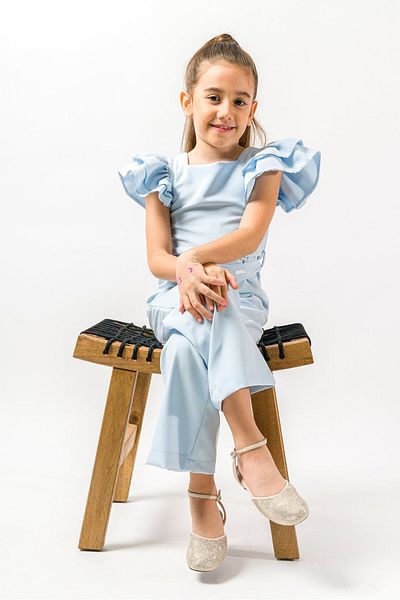 SIRRI 6, 8, 10, 12 Years Old Girl's Evening Dress Jumpsuit - Stylish Square Collar Design
