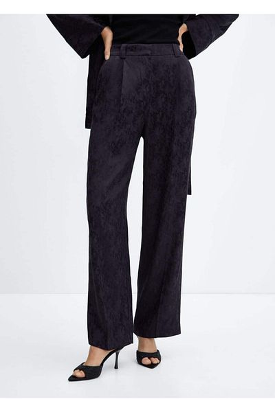 MANGO Woman Pantaloni din material jacquard
