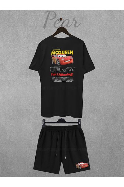 Pear Wear Sally Mcqueen Cars Printed Oversize T-Shirt and Shorts Set