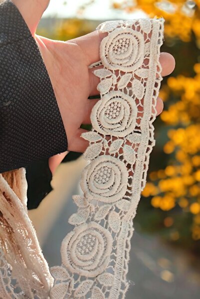 DUAYEN Pamuk güpür dantel Gül ağacı desen 1 metre