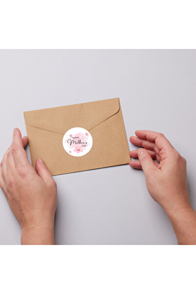 YAPIŞKAN STORE 24 Adet Happy Mother's Day Sticker Kurumsal Firma,küçük Işletmeler Için Etiket 4x4cm Mat Beyaz Kağıt