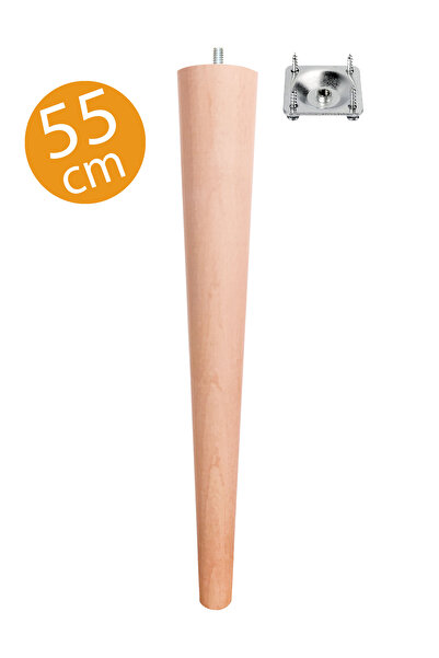 turanahşap Picior pentru masă de cafea - Picior pentru scaun - Picior pentru pouf - Picior din lemn / Lungime: 55 Cm Diametru: 5,5 Cm