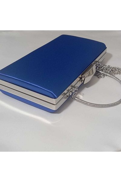 Şarra Gossi Σατέν βραδινή τσάντα Sax Evening Bag Μπλε βραδινή τσάντα
