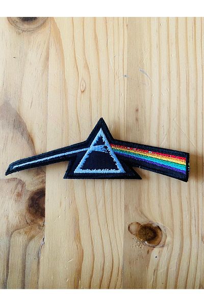 icase Set de 3 plasturi de broderie cu logo Pink Floyd, cusut (11x4 cm 7x7 cm)