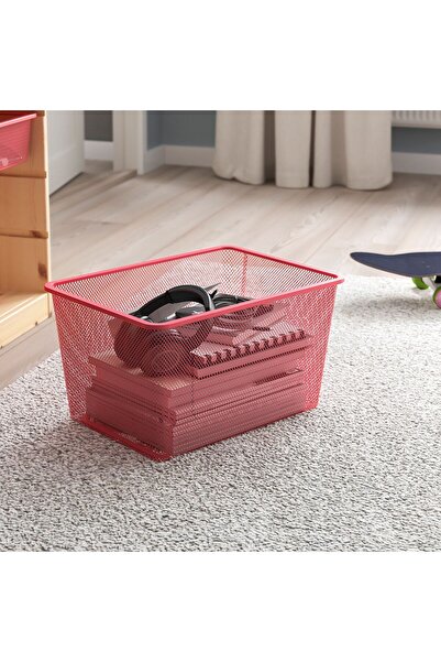 IKEA saklama ünitesi, çam-açık kırmızı, 93x44x52 cm