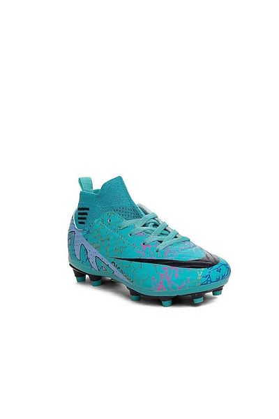 CihanShoes Turquoise Purple Pattern Football Boots Astroturf Turf