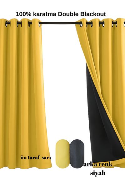 MebelPort Curtain 100% Dimming Double Blackout Bird Eye Planting - Two Wings
