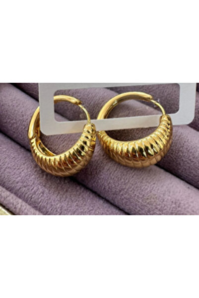 stainless steell Çelik Gold Küpe