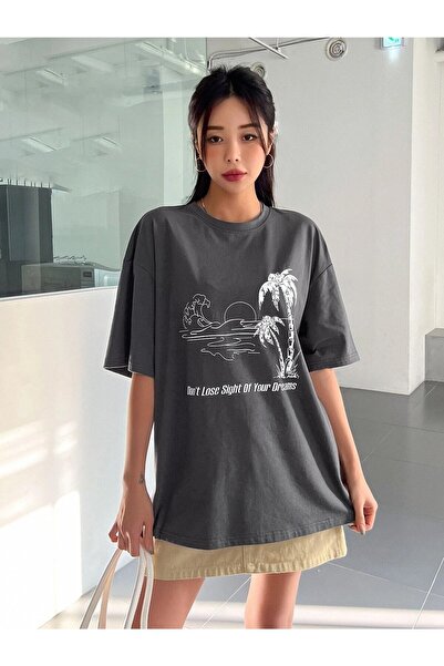 Deocept Фума Oversize T-shirt з принтом Plamıye