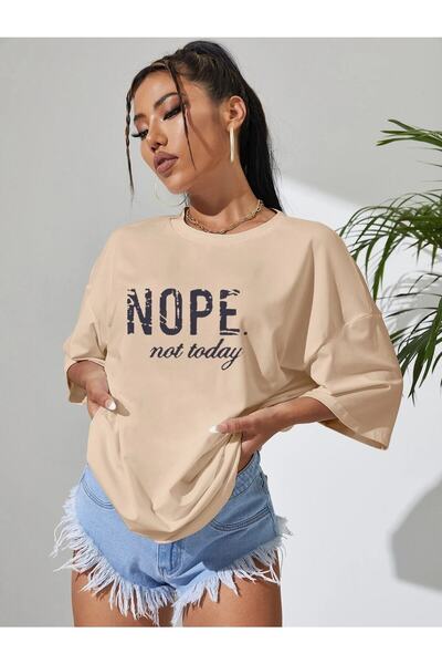 Deocept Γυναικείο μπλουζάκι Oversize Nope Not Today Printed