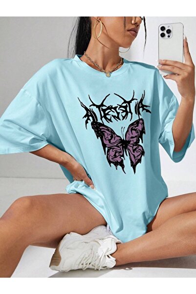 Deocept Μπλουζάκι με στάμπα Bad Butterfly Oversize Casual Boyfirend